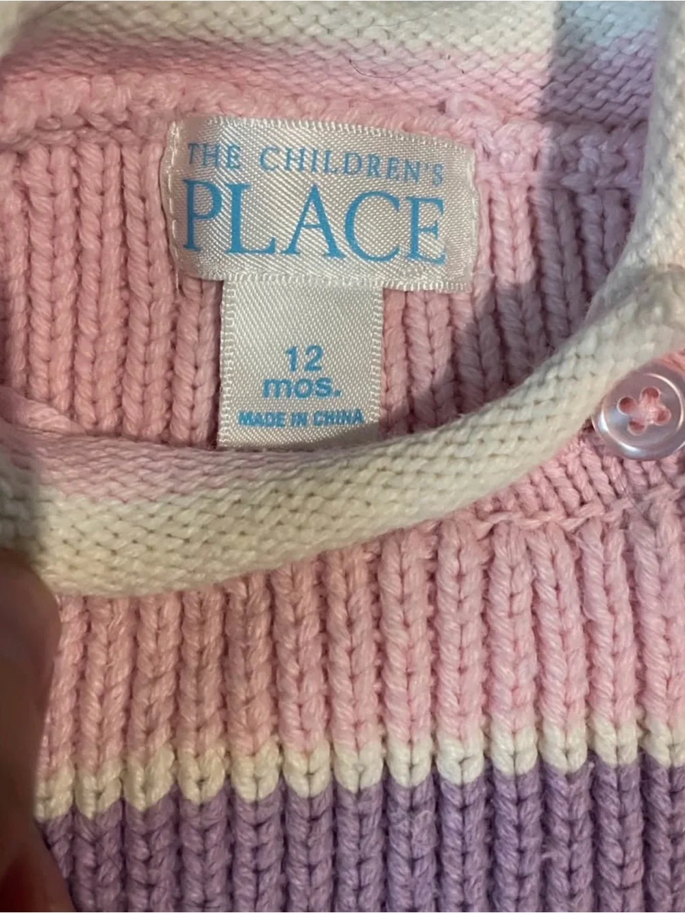 The Children's Place Pastel Striped Ribbed Sweater - Pink/Multicolor